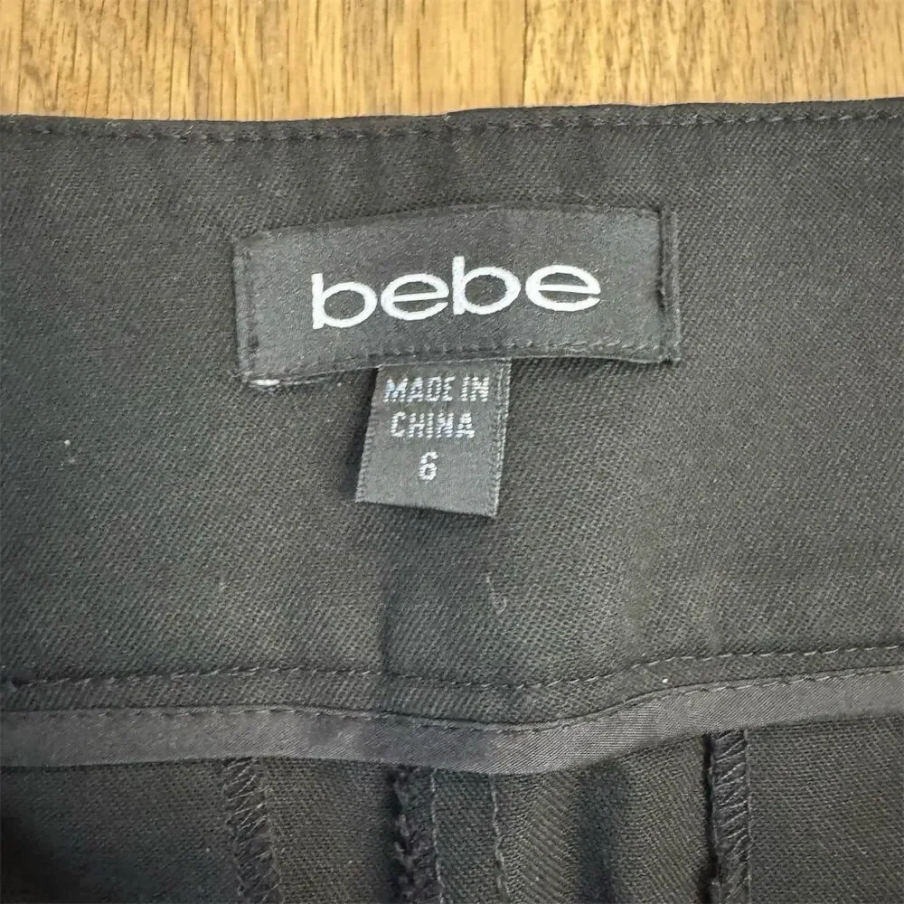Bebe Black Bootcut Dress Pants Women's Size 6 Business Mid-Rise